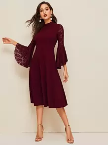 fit and flare dress with sleeves uk