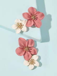 Flower Design Stud Earring 1pair