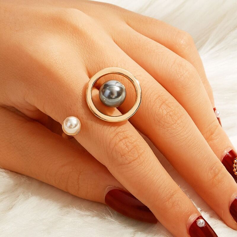 

Faux Pearl Decor Cut Ring 1pc, Multicolor