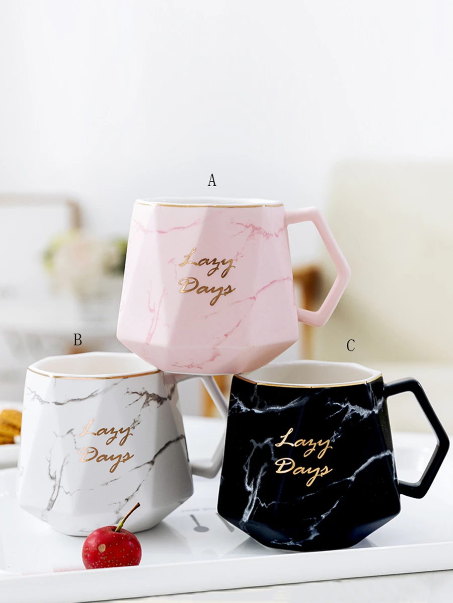 Marble Pattern Print Mug 1pc - Multicolor - View 1