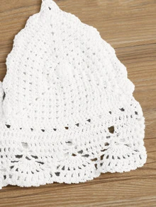 Top bikini halter de croché - Blanco - Ver 5