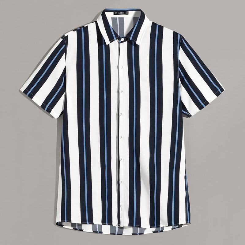 

Guys Colorblock Striped Shirt, Multicolor