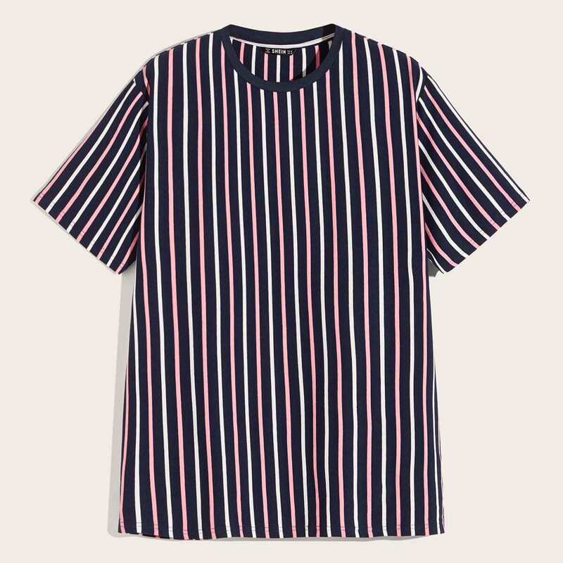 

Guys Round Neck Striped Tee, Multicolor