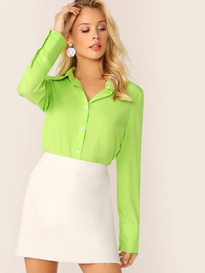SHEIN Neon Lime Shirt | SHEIN EUR