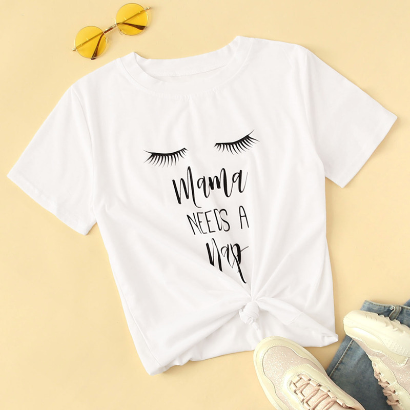 

Letter Print Tee, White