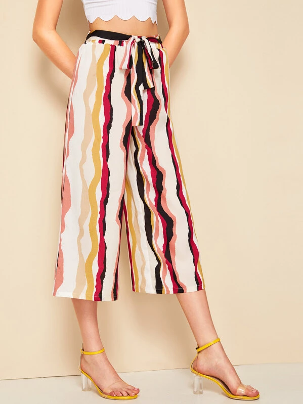 colorful striped palazzo pants
