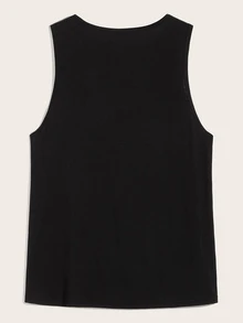 Manfinity Men Letter Graphic Tank Top - Black - View 2