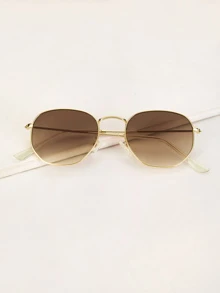 1pc Women's Square Metal Decor Fashion Sunglasses Vintage Sunglasses Beach Sun Glasses Beach Accessories For Women Sun Glasses Sunglasses Shades Fashionable Shade Elegant Outfit Family Outings Travel Vacation Holiday For Summer Beach Vacation,Outdoor,Travel - Brown - View 4