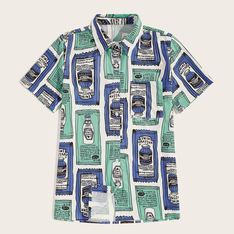 

Guys Figure Print Shirt, Multicolor