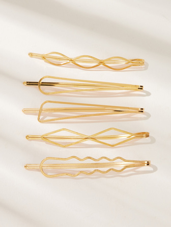 Geometric Design Hairpin 5pcs Casual