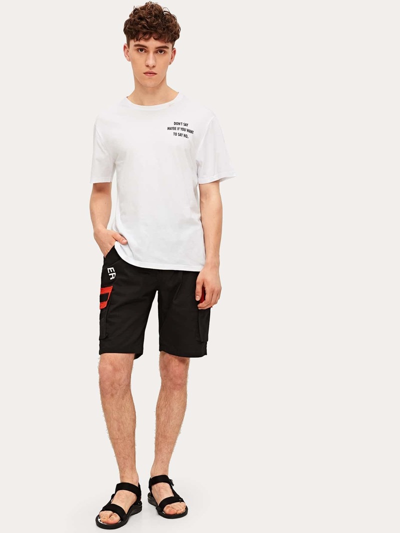 Con Camiseta De Letra Chicos Estampado 8wvNnm0