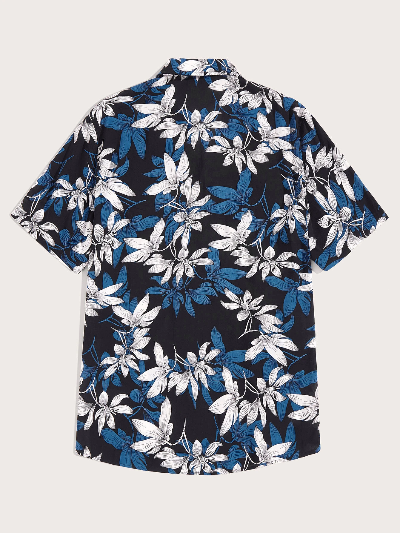Camisa hawaiana de hombres de cuello notch con estampado Camisa de hombres con estampado floral de cuello notch | ROMWE
