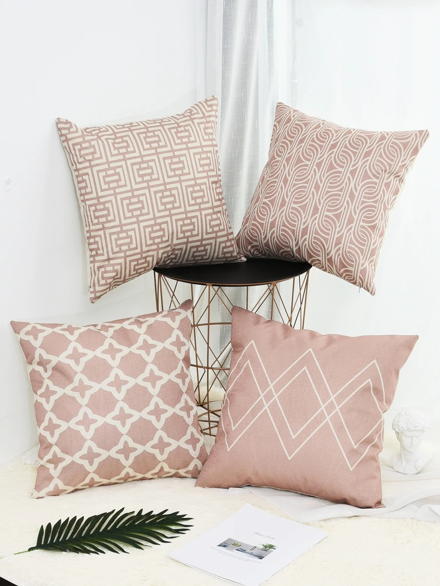 Mô hình hình học In đệm Cover 1 cái - Hồng - Xem 1