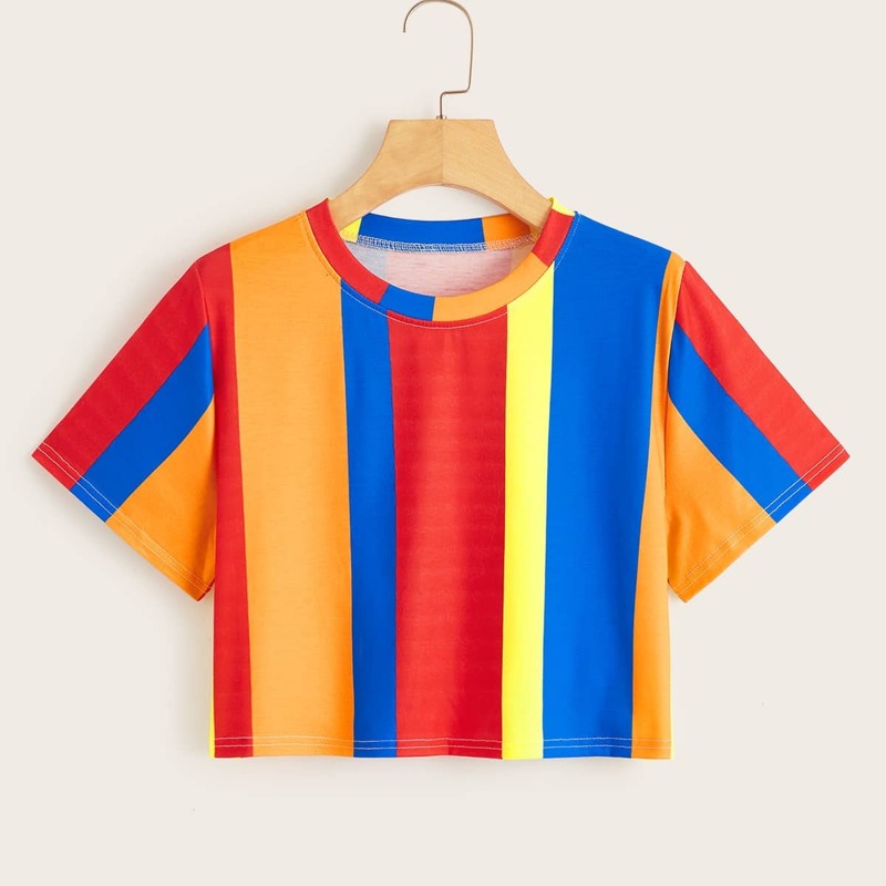 

Striped Crop Tee, Multicolor