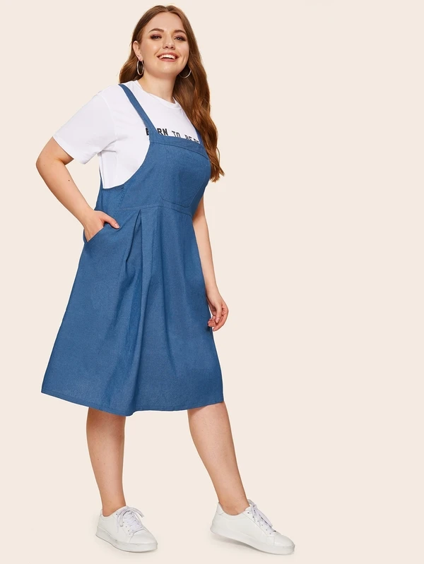 denim pinafore plus size