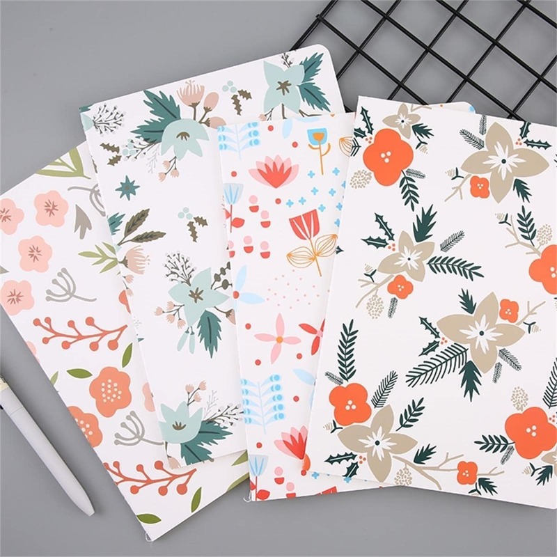 

Flower Print Cover Notebook 4packs