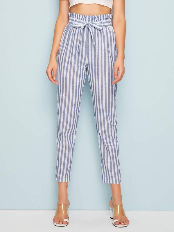 striped cigarette pants