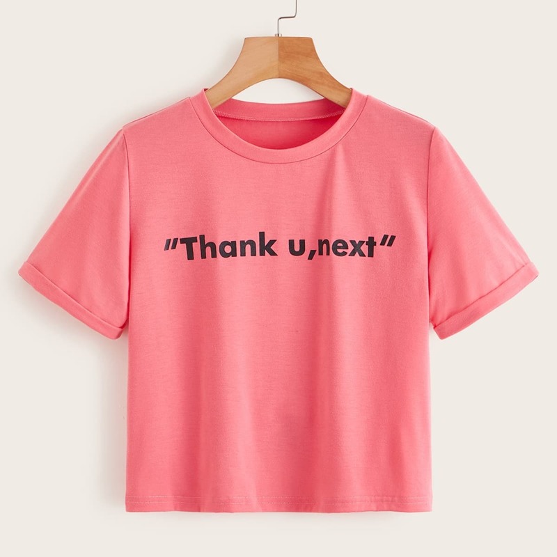 

Letter Print Tee, Pink