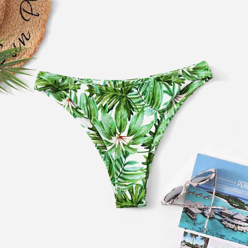 

Leaf Print Swimming Panty, Multicolor