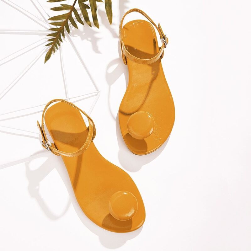 

Toe Post Buckle Strap Sandals, Yellow
