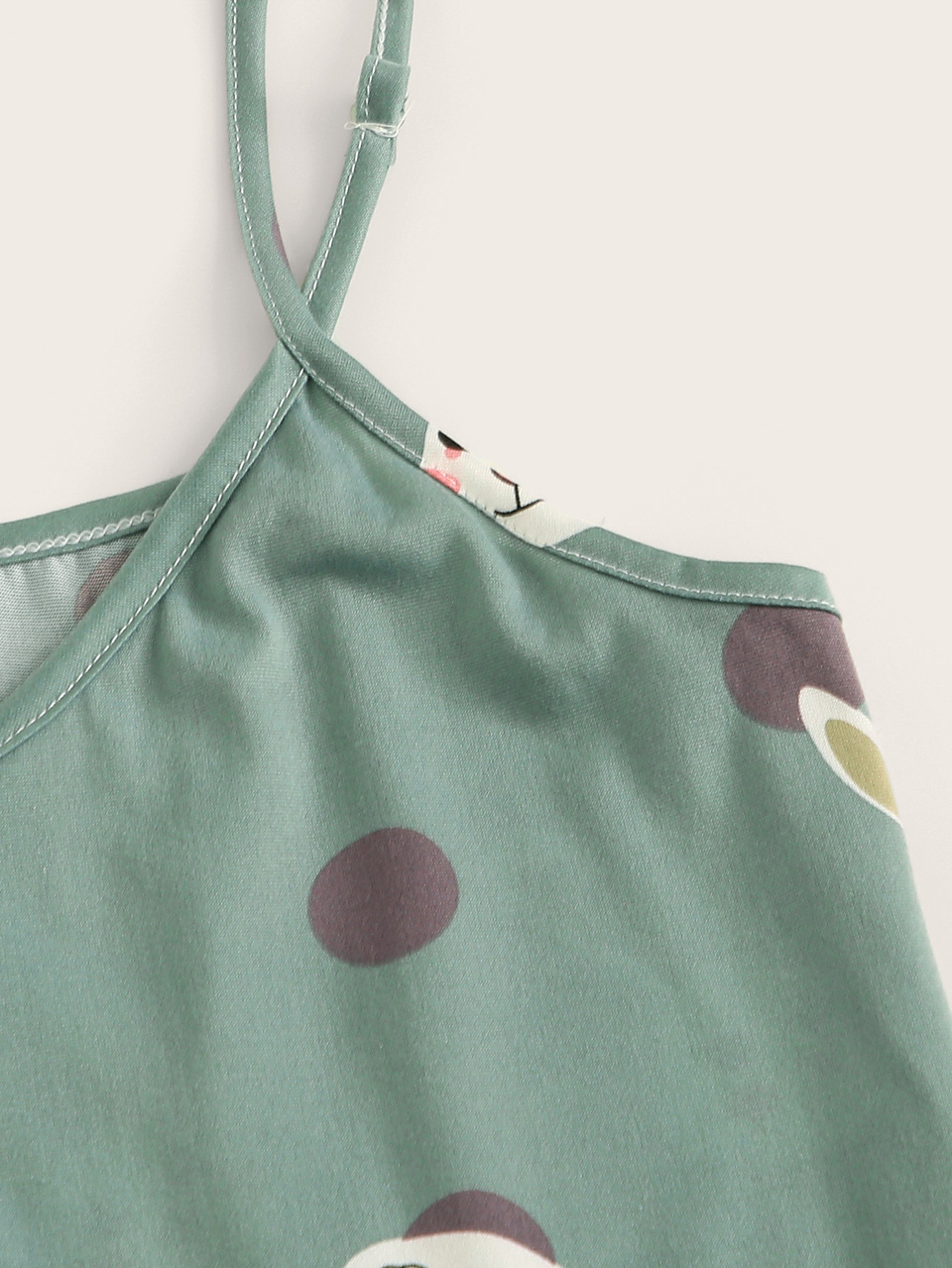 Rabbit Print Polka Dot Cami PJ Set / Pajama Set With Eye Cover