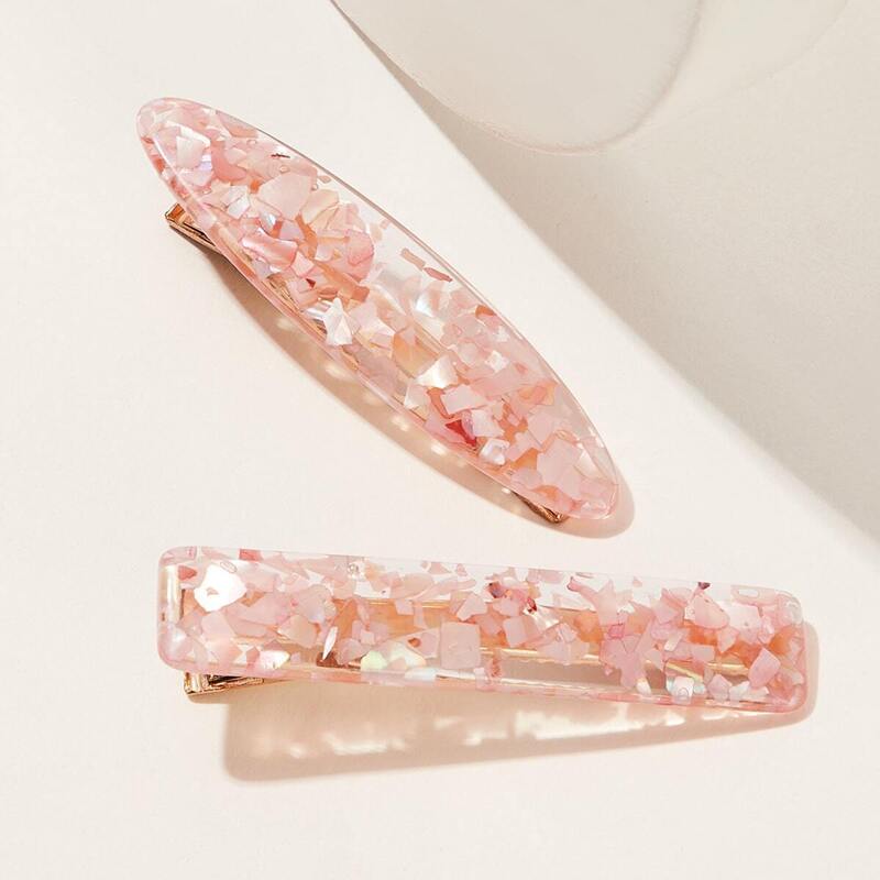 

Shell Piece Decor Hairpin 1pair, Pink