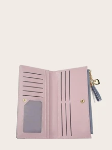 Monedero doblado con diseño de fleco - Negro - Ver 3