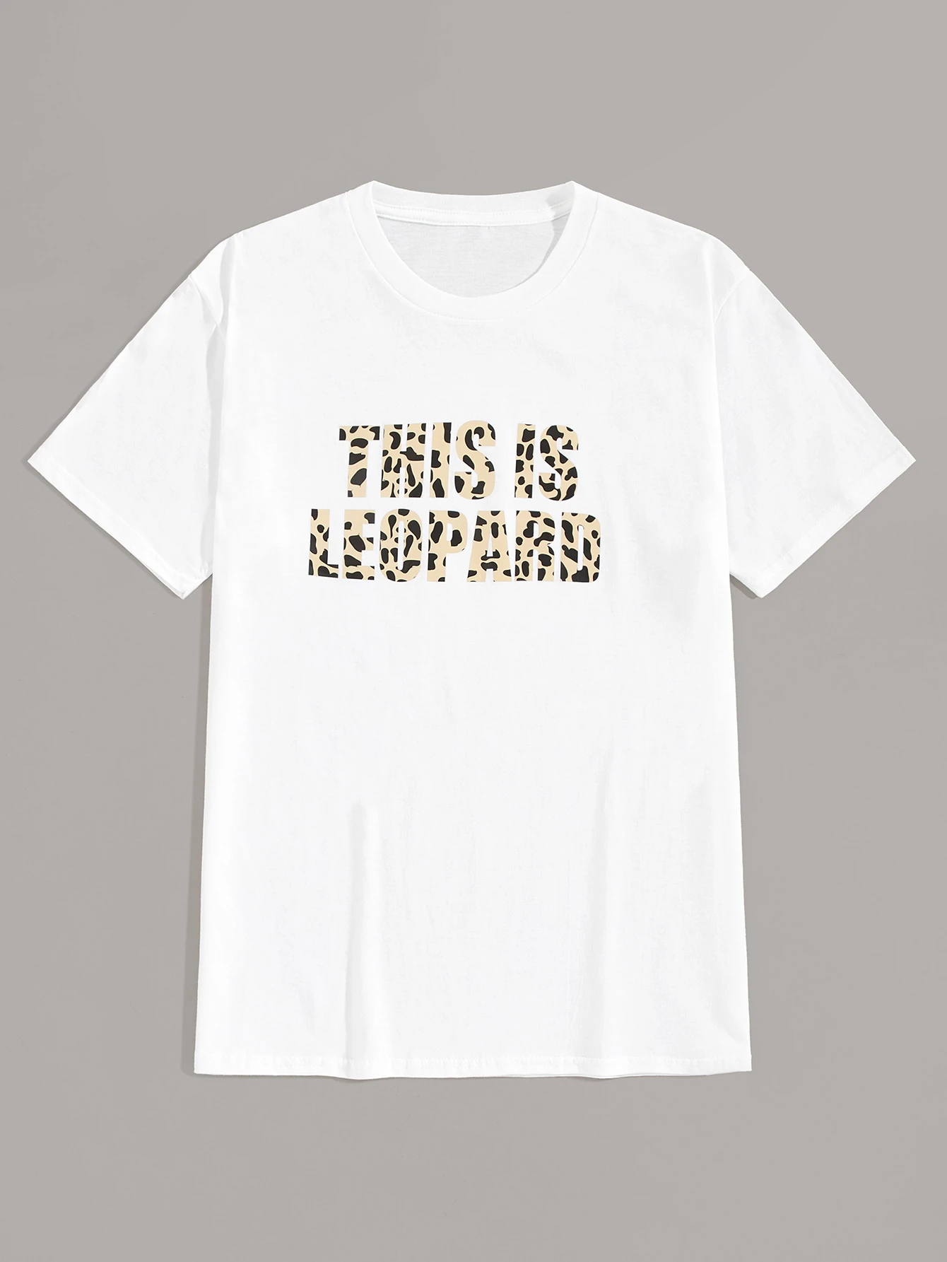Camiseta de hombres con estampado de letra de leopardo | ROMWE Camiseta de hombres con estampado de leopardo | ROMWE