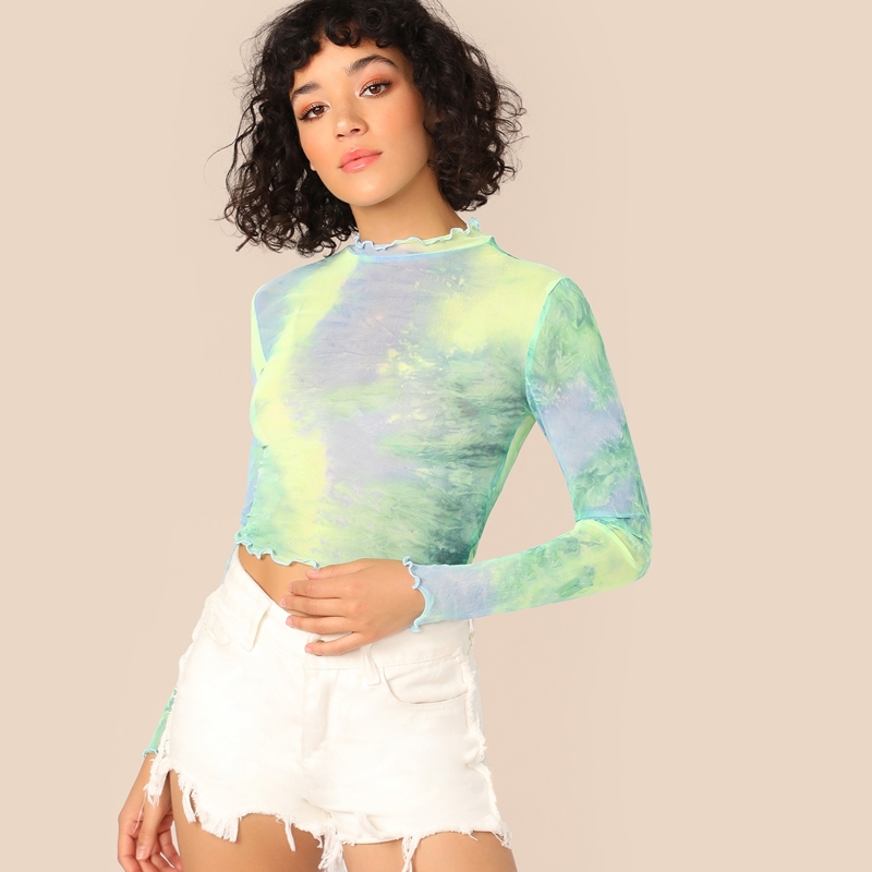 

Lettuce Edge Tie Dye Crop Top, Multicolor