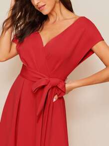 shein surplice wrap solid dress