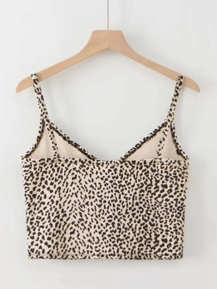 Leopard Print Surplice Cami Top | SHEIN