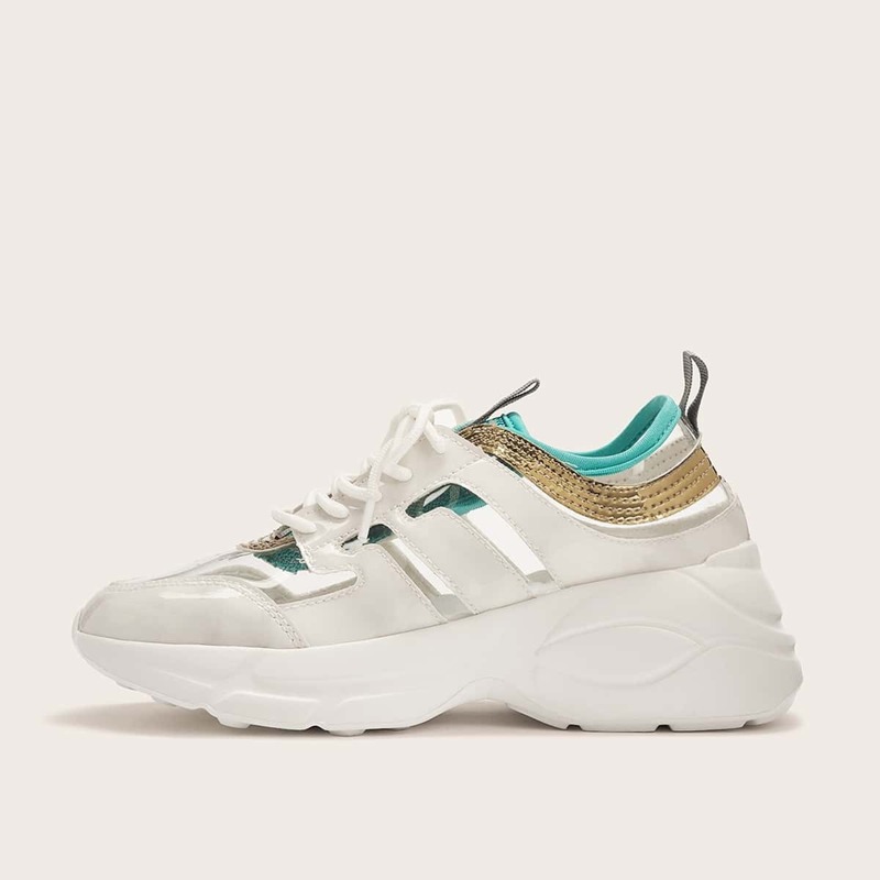 

Transparent Toe Cut Out Sneakers, White