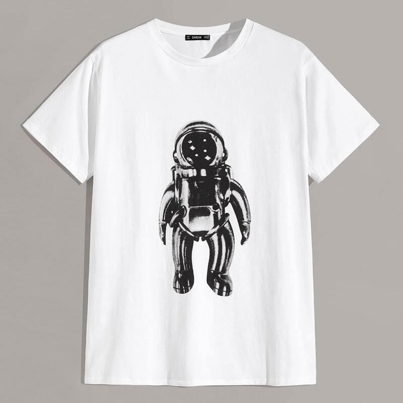 

Guys Robot Print Tee, White