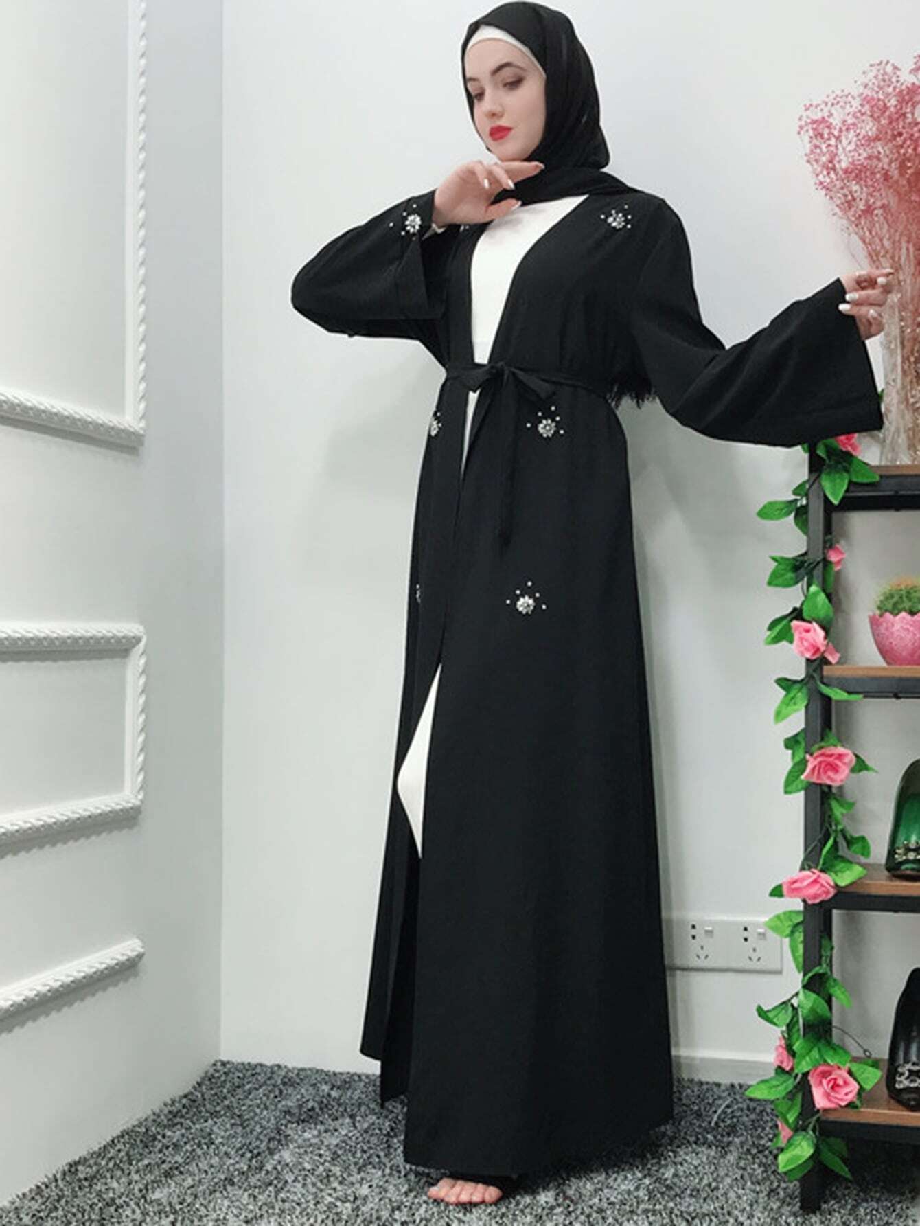 shein open abaya