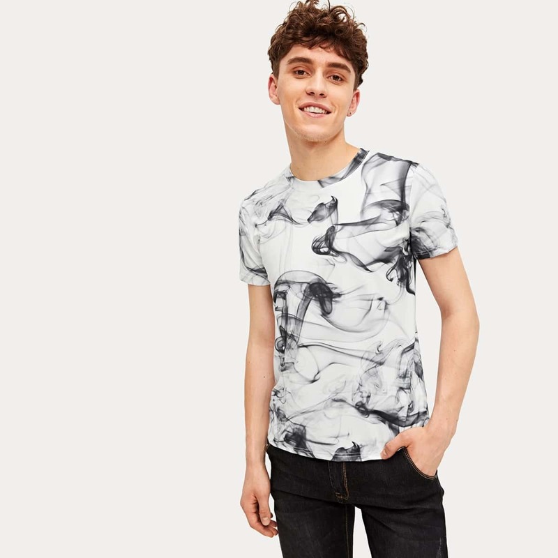 

Guys Smoke Print Tee, White