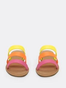 熒光3條帶平跟涼鞋 - 彩色 - 查看 3