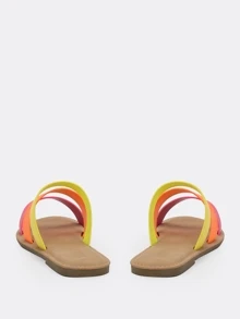 熒光3條帶平跟涼鞋 - 彩色 - 查看 4