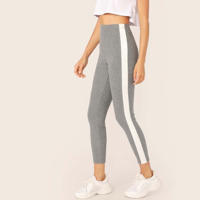 

Side Striped Leggings, Grey