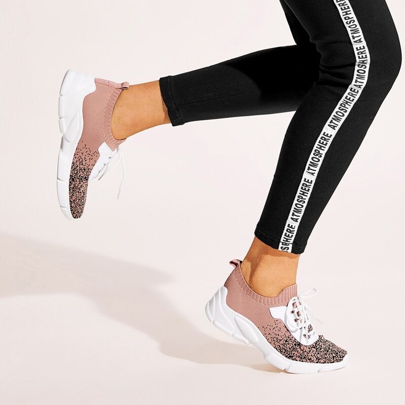 

Lace-up Front Knit Sneakers, Multicolor