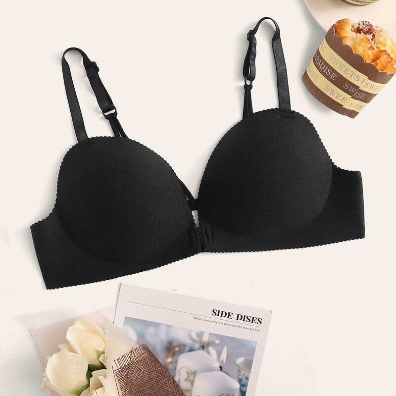 

Adjustable Strap Underwire Bra, Black