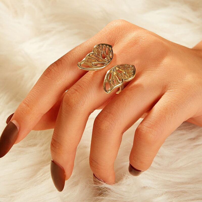 

Hollow Butterfly Shaped Cuff Ring 1pc, Gold