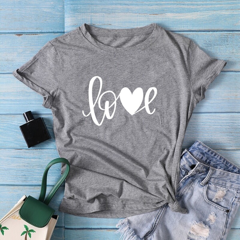 

Letter Print Tee, Grey