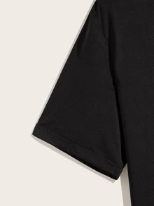 Manfinity RebelGame Men Cuffed Sleeve Tee - Black - View 4