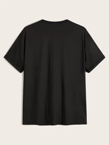 Manfinity RebelGame Men Cuffed Sleeve Tee - Black - View 2