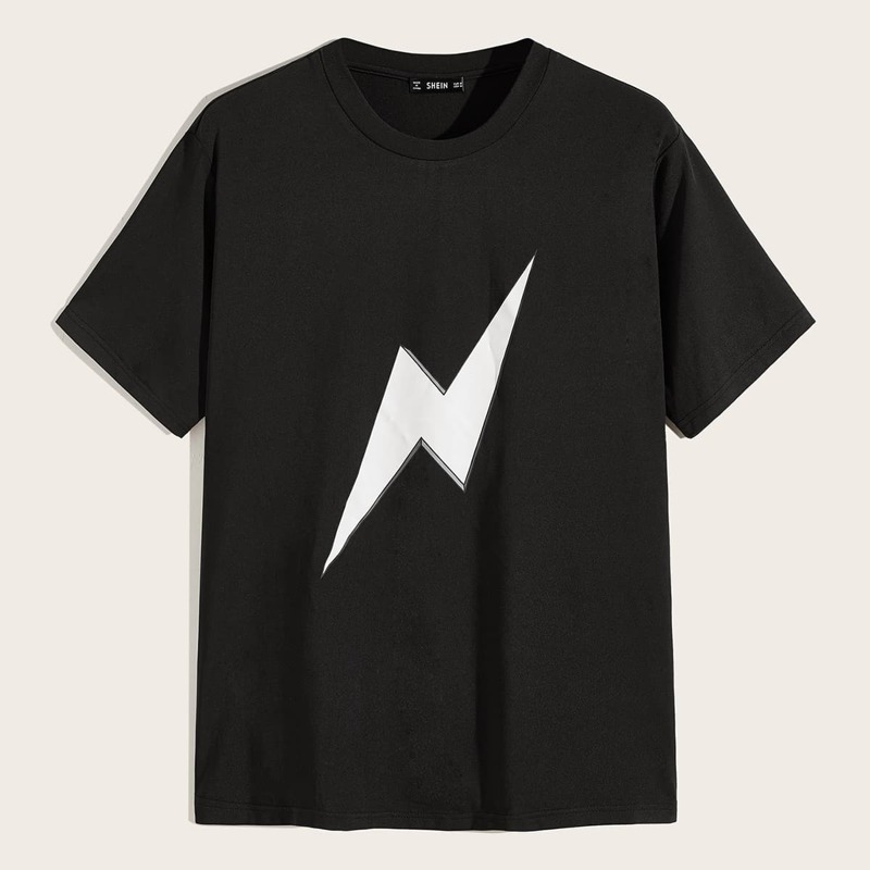 

Guys Lighting Print Tee, Black