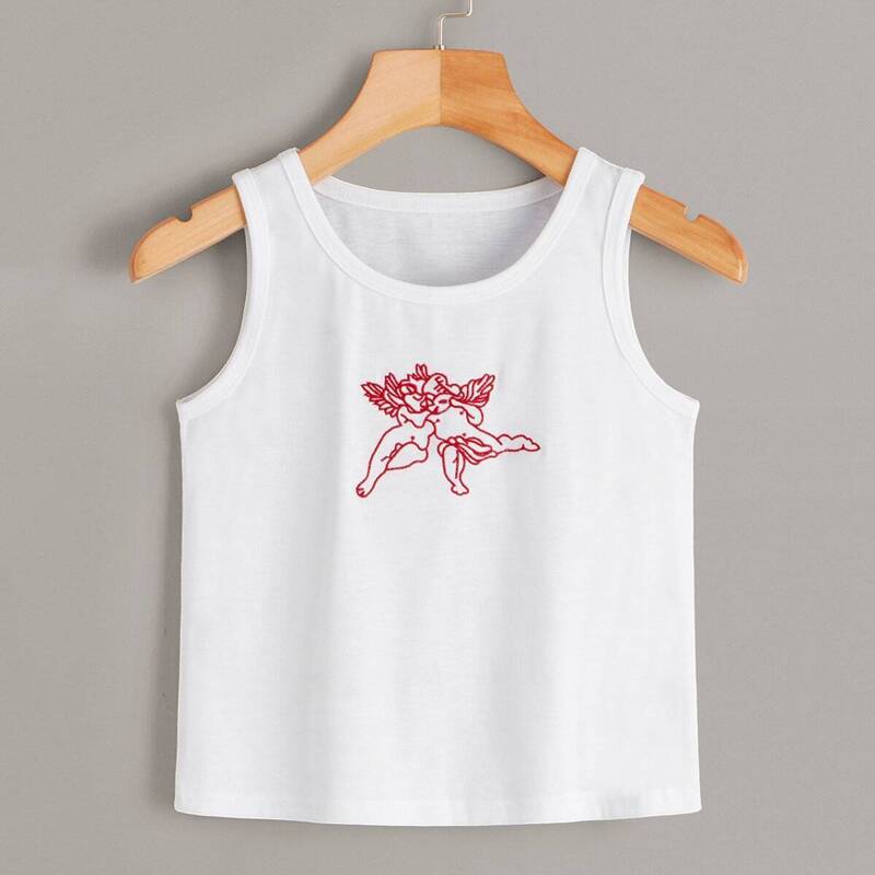 

Figure Print Tank Top, White