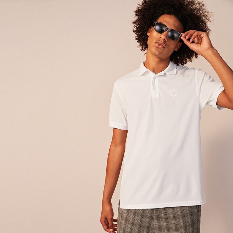 

Guys Embroidered Detail Polo Shirt, White