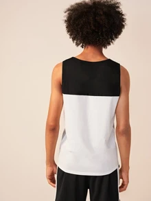 Manfinity Hypemode Men Letter Print Colourblock Tank Top - Multicolor - View 2