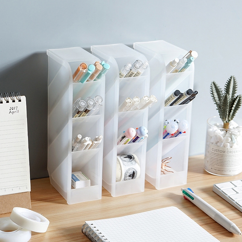

4 Grid Pencil Holder 1pc, Black and white