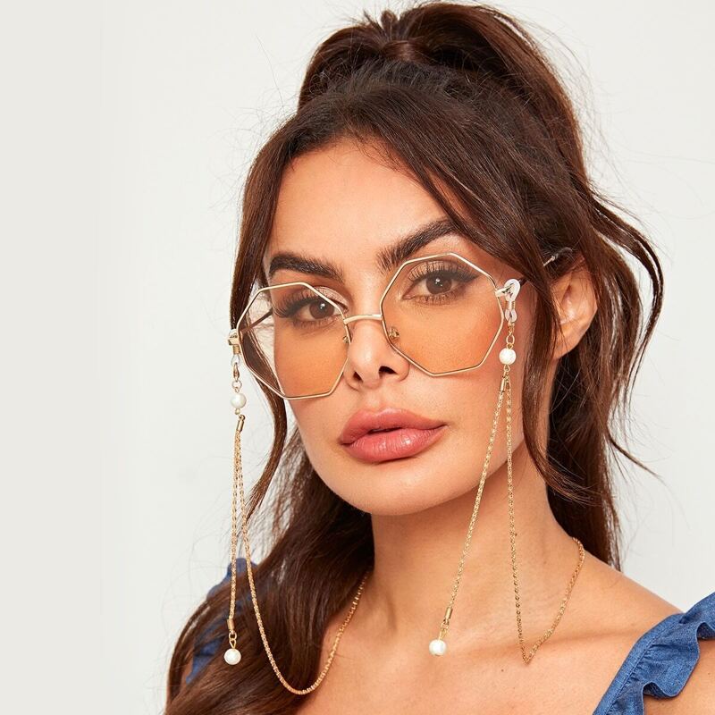 

Faux Pearl Detail Glasses Chain, Gold